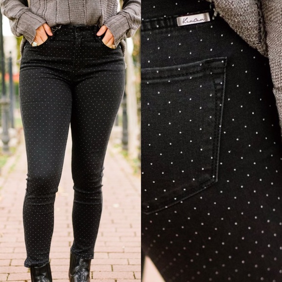 KanCan Denim - KanCan Black Polka Dot Skinny Jeans